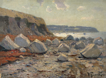 Пурвит Василий Егорович. Ревельская бухта. Холст на картоне, масло. 30х39. 1900-е. Ростовский областной музей изобразительных искусств.