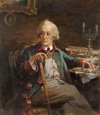 Степашкин Иван Петрович. А.В.Суворов в селе Кончанском. Холст, масло. 129х112. 1958. Новгородский государственный объединенный музей-заповедник.