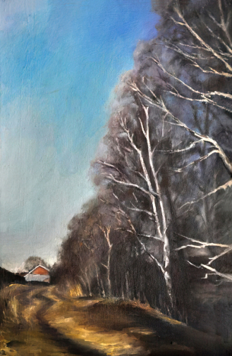 Перов Геннадий Иванович. Апрель в Киржаче. Холст, масло. 60х39,5. 2010. Александровский художественно-краеведческий музей.