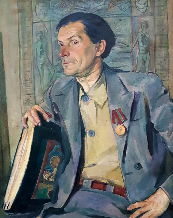 Леонтьев Леонид Павлович. Портрет Сергея Калмыкова. Холст, масло. 1946. Музей искусств Республики Казахстан имени А.Кастеева.