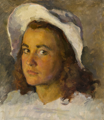 Бузовкин Александр Андреевич. Портрет Вали Корнеевой. Холст, масло. 35х30. 1950. Серпуховский историко-художественный музей.