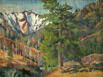 Борисов Алексей Николаевич. Горный пейзаж. Холст, масло. 36х48,5. 1916. Государственный художественный музей Алтайского края.