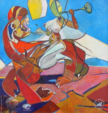 Авдеев Борис Николаевич. Наездница. Холст, масло. 100х100. Собрание семьи художника.