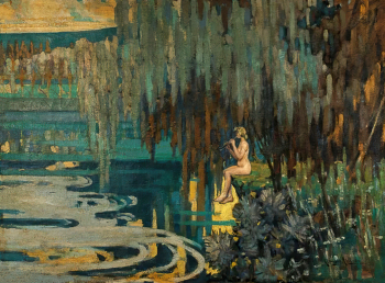 Александр Альтман. Игра на флейте. Холст, масло. 97х130. 1908. Частное собрание.