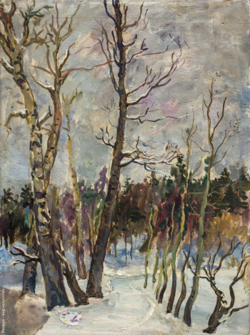 Переяславец Владимир Иванович. Зимний лес. Холст, масло. 80х60. 1960. Собрание семьи художника.