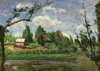 Переяславец Владимир Иванович. На Академичке. Холст, масло. 50х70. 1992. Собрание семьи художника.