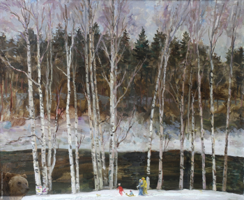 Переяславец Владимир Иванович. На берегу Мсты. Холст, масло. 59х73. 1994. Собрание семьи художника.