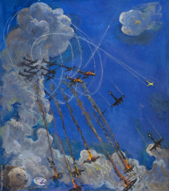 Переяславец Владимир Иванович. Один против двадцати. Холст, масло. 182,5х159,5. 2009. Собрание семьи художника.