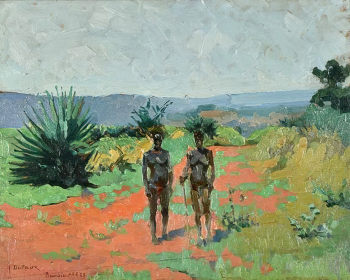 Анри Дюфо. Пара в Бамбио. Панель, масло. 33х40. 1925. Частное собрание.