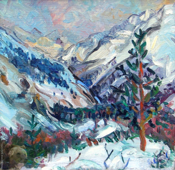 Авдеев Борис Николаевич. Кавказ. Холст, масло. 38х38. 1991. Собрание семьи художника.