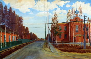 Тебетев Митрофан Алексеевич (1924-2011). Берёзово, улица Ленина. 50х79,6. 1993. Берёзовский районный краеведческий музей.