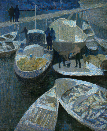 Черепанов Ростислав Фёдорович. Берёзово. У рыбзавода. Холст, масло. 136х116. 1970. Омский областной музей изобразительных искусств имени М.А.Врубеля.