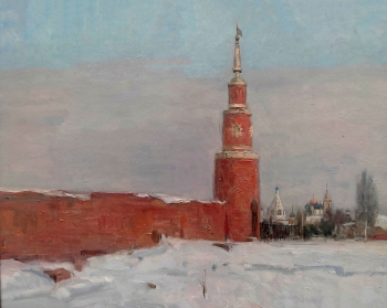 Полотнов Валерий Павлович. Коломна. В Кремле. Картон, масло. 40х50. 2014. Коломенская картинная галерея Дом Озерова.