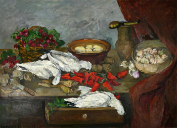 Стеньшинская Нина Сергеевна. Куропатки и перец красный. Холст, масло. 90х117. 1979. Ивановский областной художественный музей.