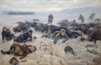 Радимов Иван Александрович. Расстрел детей под Керчью. Холст, масло. 100х150. 1942. Государственный центральный музей современной истории России.