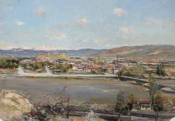 Радимова Татьяна Павловна. Гори. Грузия. Картон, масло. 34х50. 1953. Музей А.М.Горького и Ф.И.Шаляпина.