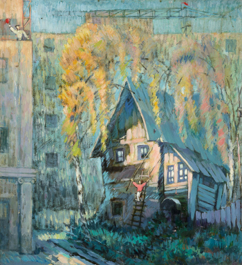 Комардёнков Василий Петрович. Окраина Москвы. Осень. Холст, масло. 62х57. 1930-е. Государственная Третьяковская галерея.