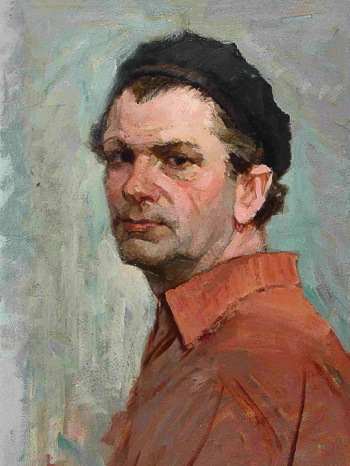 Громадский Николай Александрович. Автопортрет. Картон, масло. 60,5х45. 1960-е. Музей истории города Обнинска.