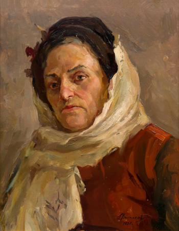 Колпаков Геннадий Александрович. Портрет П.С.Бродской. Картон, масло. 44,5х35,5. 1957. Государственный художественный музей Алтайского края.