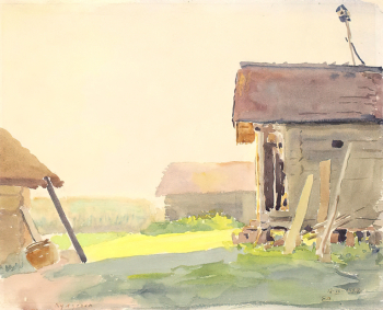 Зимарёв Николай Николаевич. Кукуевка. Бумага, акварель. 21,5х26,8. 1928. Государственный музей изобразительных искусств имени А.С.Пушкина.