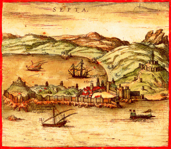 Браун и Хогенберг (Braun and Hogenberg). Сеута (Септа). Иллюстрация. 1580. Частное собрание.