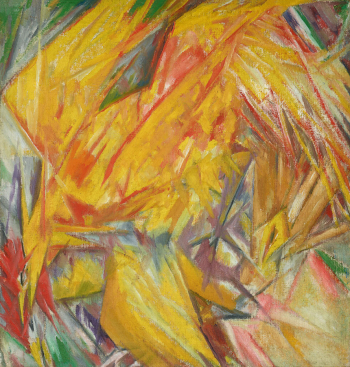Ларионов Михаил Фёдорович (1881-1964). Петух (лучистый этюд). Холст, масло. 68,2х65,5. 1912. Государственная Третьяковская галерея.