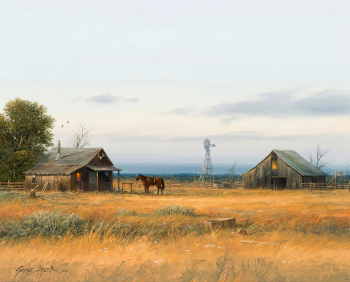 Джин Спек. Ранчо в Неваде. Панель, масло. 38,1х35,5. 2004. Частное собрание.