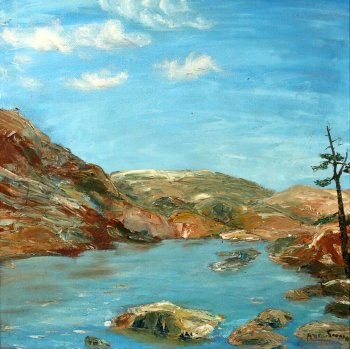 Энн Купер (Ann  Cooper) (1935-2005) США. Вода в Неваде. Панель, масло. 58,4х58,4. 1960-е. Частное собрание.