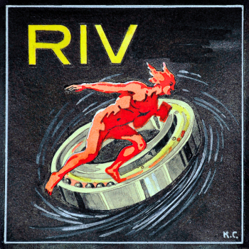 Серебряков Константин Иванович. RIV. Рекламный плакат. Бумага, тушь, акварель. 10,2х9,8. 1920-е. Нижнетагильский музей-заповедник Горнозаводской Урал.