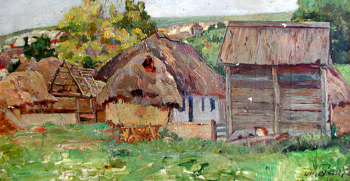Бант (Банд) Михаил (Моисей) Владимирович. Пейзаж. Холст, масло. Конец 19 или начало 20 века. Местонахождение картины неизвестно.