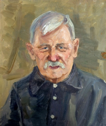 Куприянов Иван Прокопьевич. Портрет И.Д.Лапшова. Картон, масло. 39,5х33. 1962. Пильнинский краеведческий музей.