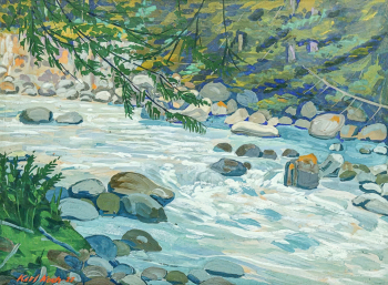 Карл Франц Кох. Орегон. Бумага, гуашь. 25,4х35,5. 1927. Частное собрание.
