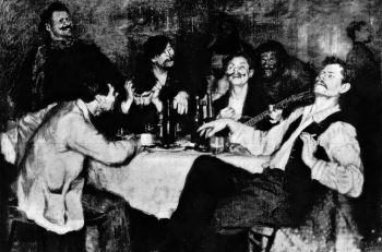 Зенков Семён Николаевич. Товарищи. Холст, масло. 1912. Местонахождение работы неизвестно.