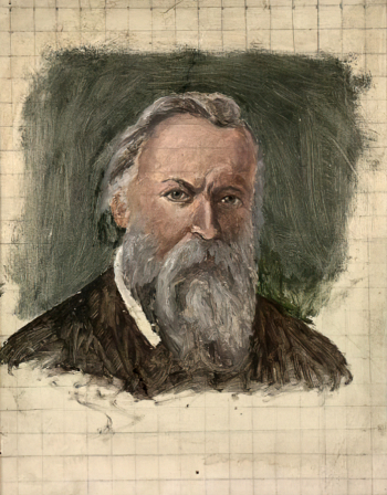 Герцен Наталья Александровна. Александр Иванович Герцен. Панель, масло. 33х25,7. 1864-1865. Государственный музей истории российской литературы имени В.И.Даля.