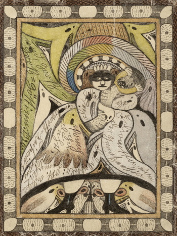 Адольф Вёльфли. Без названия. Бумага, цветные карандаши. 33,9х25,7. 1920. Частное собрание.