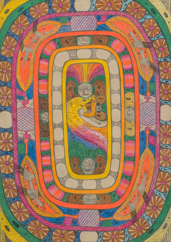 Адольф Вёльфли. Без названия. Бумага, цветные карандаши. 49х34,5. 1927. Частное собрание.