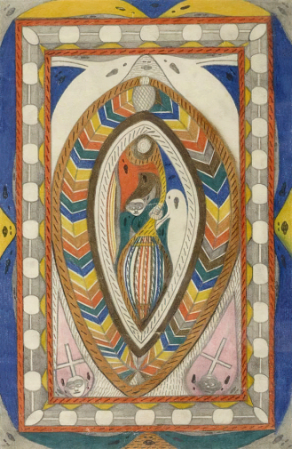 Адольф Вёльфли. Скрипач у океана. Бумага, цветные карандаши. 44х28. 1915. Частное собрание.