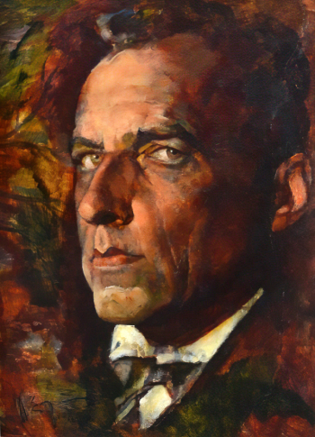 Егидис Александр Менделевич. Портрет В.Э.Мейерхольда. Картон, масло. 58,8х42,5. 1988. Пензенская областная картинная галерея имени К.А.Савицкого.