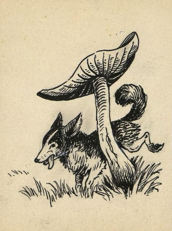 Носов Евгений Иванович. Рисунок к рассказу `Жаних`. Бумага, тушь. 11,9х8,9. 1989. Курский областной краеведческий музей.