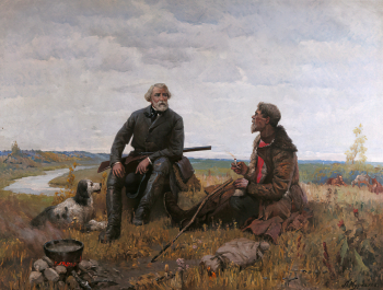 Курнаков Леонид Ильич. И.С.Тургенев на охоте. Холст, масло. 116х150. 1950-е. Частное собрание.