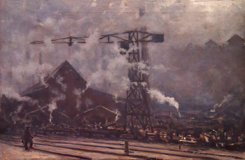 Дегтярёв Иван Фёдорович. Молотовский завод. Холст, масло. 53,7х80,5. 1944. Нижнетагильский музей изобразительных искусств.