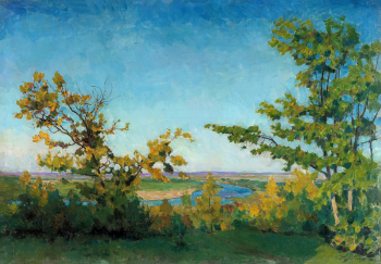 Грабарь Игорь Эммануилович. Ясный осенний вечер. Холст, масло. 98х140,8. 1923. Государственная Третьяковская галерея.
