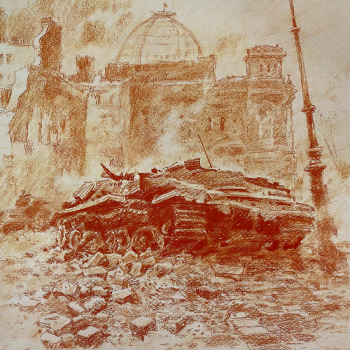Платицин Аркадий Васильевич. Подбили. Бумага, сангина. 33х32,7. Тамбовская областная картинная галерея.