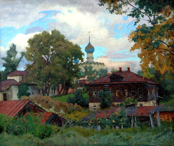 Незнайкин Герман Иванович. В Ростове Великом. Холст, масло. 38х64,5. 1984. Брянский областной художественный музейно-выставочный центр.