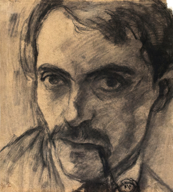 Генин Роберт Львович. Автопортрет. Бумага, уголь. 29,2х26,5. 1912. Государственный музей изобразительных искусств имени А.С.Пушкина.