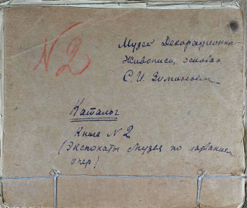 Музей Декорационной живописи. Каталог экспонатов музея по именам художников. 1920-е. Государственный центральный театральный музей имени А.А.Бахрушина.