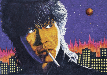 Цой Виктор Робертович. Автопортрет. Бумага, фломастеры. 1988. Частное собрание.