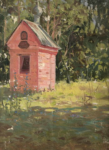 Киселёв Николай Александрович. Этюд. Часовня в Отраде. Холст, масло. 34х24. 1922. Государственный литературно-мемориальный музей-заповедник А.П.Чехова `Мелихово`.