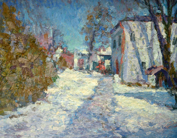 Парамонов Алексей Григорьевич. Зима. Солнечный день. Музей-усадьба А.М.Герасимова. Картон, масло. 40х50. 2018. Музей-усадьба А.М.Герасимова.