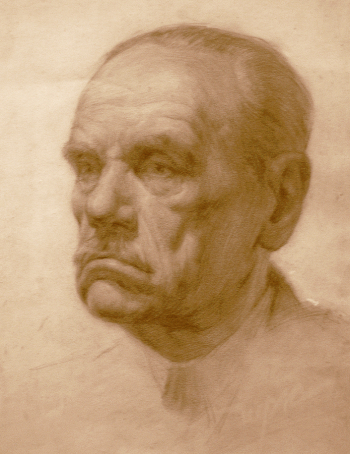 Чиркин Михаил Фёдорович. Натурщик. Бумага, карандаш. 33х26. 1956. Музей-усадьба А.М.Герасимова.
